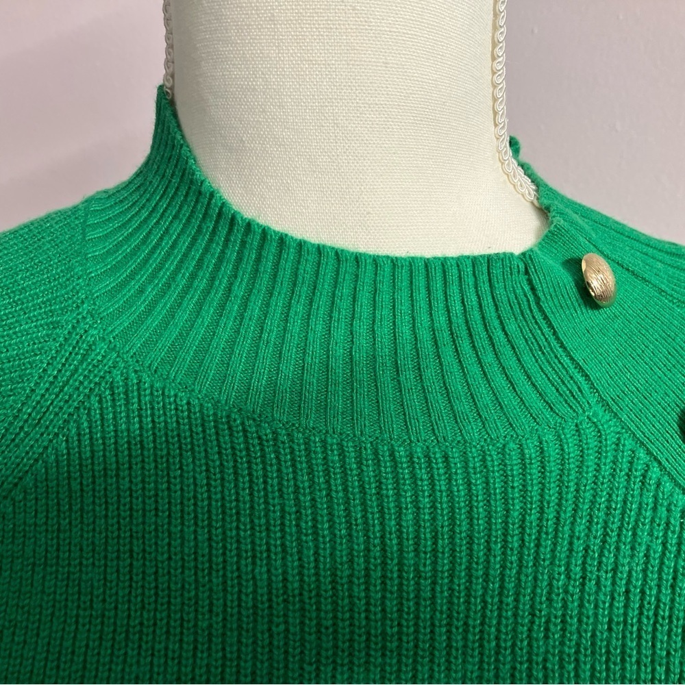 Ann Taylor Factory Petite Women’s Pullover Sweater, Size MP, Kelly Green - Picture 4 of 6